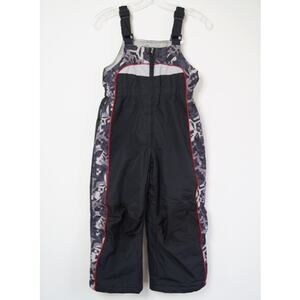 ZEROXPOSUR  Snow Bib Overalls Black Gray Camo Zip Front Sz L/7 Ages 10-12